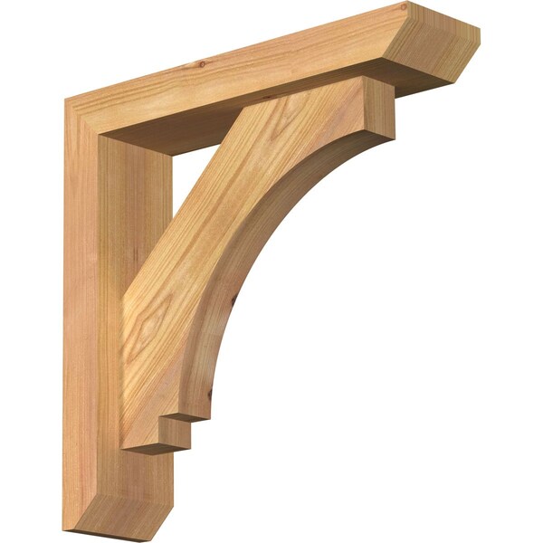 Ekena Millwork Imperial Slat Smooth Bracket w/ Offset Brace, Western Red Cedar, 3 1/2"W x 14"D x 14"H BKT0402X14X14IMP06SWR - main